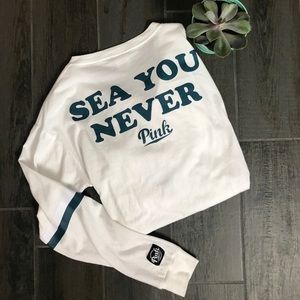 Pink Sea You Never Henley Tshirt